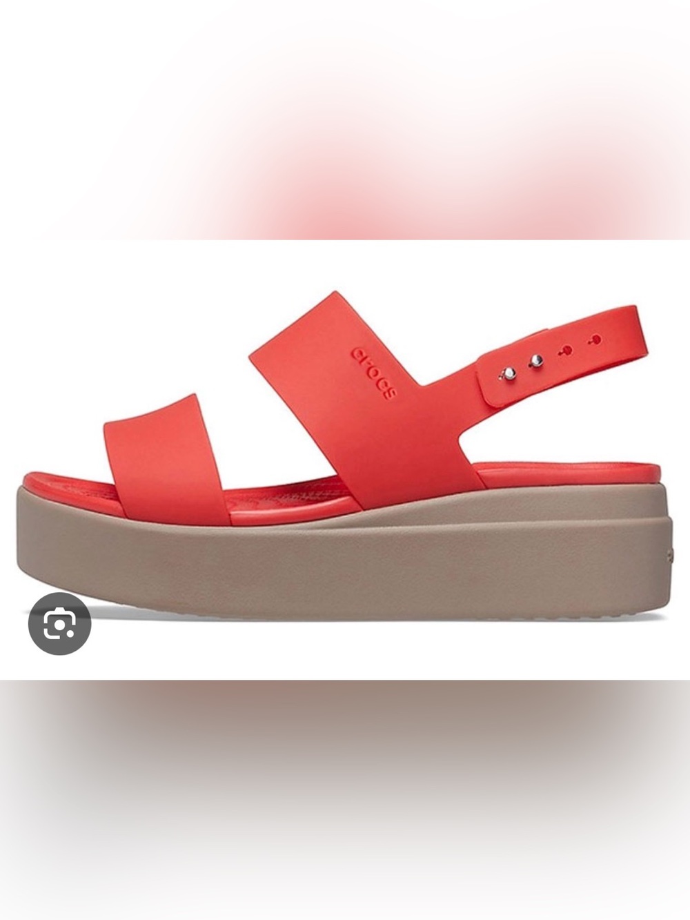 CROCS Coral Platform Sandal with Tan Sole